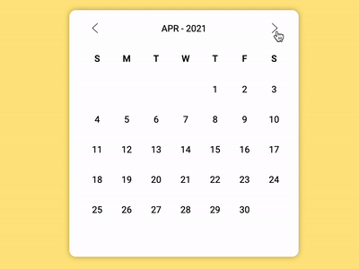 Calendar Interaction in JS animation calendar calendar app calendar ui webapps webdesign