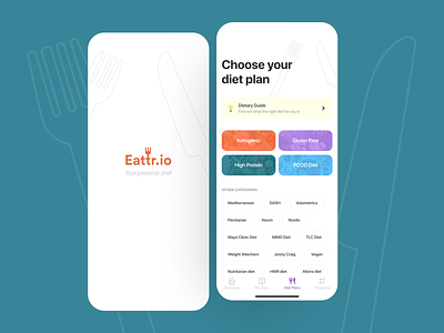 Recipe, Cooking and Diet App | Fitness & Workout calorie challenge clean cooking daily diet diet app figma figmadesign gluten healthy ios ios app keto minimal modern protein recipe book recipies ui