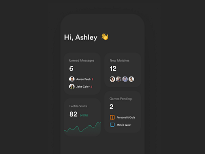 Dark Profile Dashboard