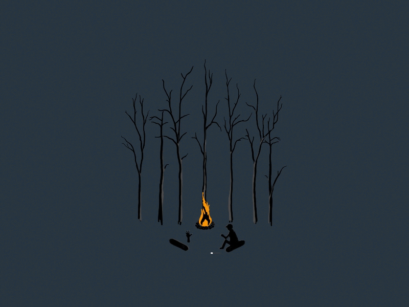 Spooky Trees aftereffects fire flame gif halloween illustration motion motiongraphics spooky trees