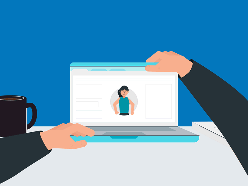 Laptop Open 2d after effects character computer flat design gif hands laptop motion motion graphics