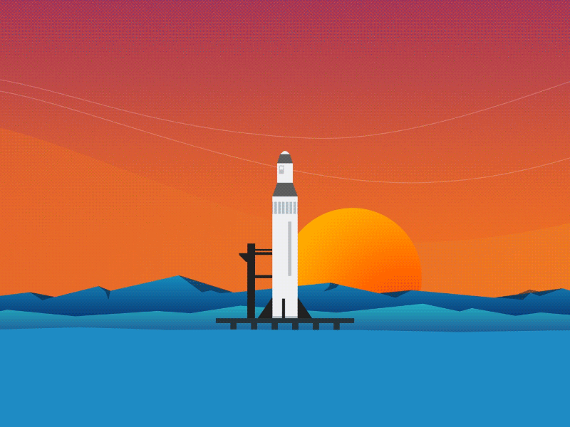 Another Rocket animation aurora gif liftoff motion graphics northern lights rocket rocket launch space sunset take off