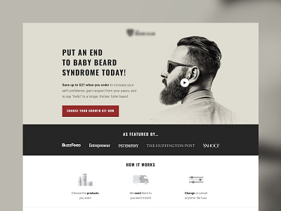 Baby Beard Syndrome Landing Page design landing page web design