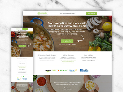Meal Plan Landing Page conversion rate optimization design food landing page meal plan ui ux visual design web design website