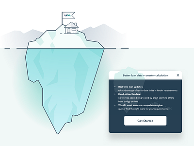 Ice Berg Illustration for Uno conversion rate optimization design graphic design iceberg illustration ui ui design