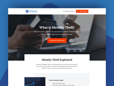 Identity Theft Landing Page conversion design conversion rate optimization identity theft landing page lead gen ppc marketing ui ui design ux ux design visual design web design website