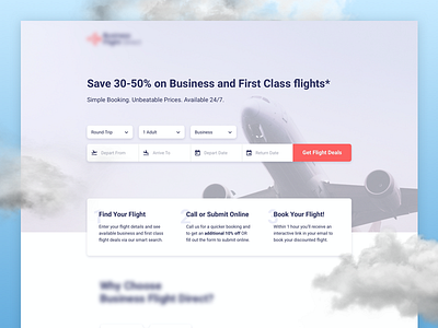 Business & First Class Flight | Landing Page ✈️