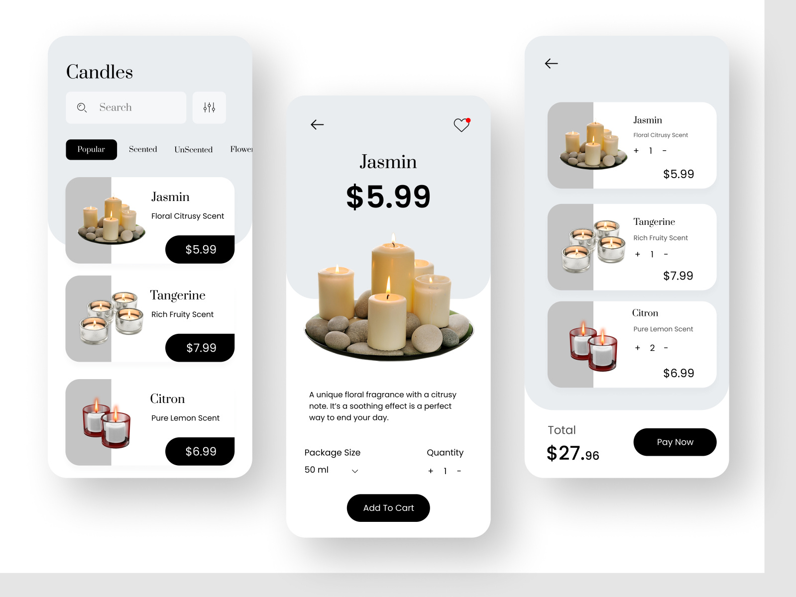 Candles App Design by Adeline Infotech on Dribbble