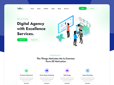 Sefua Digital Agency HTML Template 3d ads agency agency animation business clean corporate creative agency digital agency digital marketing graphic design minimal motion graphics multipurpose portfolio professional seo agency social media startup ui