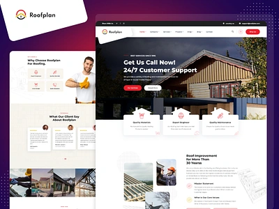 Roofplan - Roofing Services WordPress Theme + RTL business construction design exterior illustration maintenance modern multipurpose painting portfolio remodeling renovation repair service roof repair roofers roofing roofing company roofing service siding ui