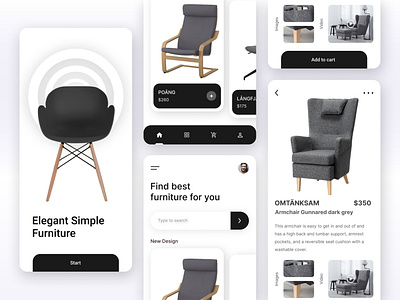 Furniture e-commerce App app bitmate bitmate studio chair clean ui design ecommerce furniture furniture app furniture store interior ios minimal minimalist mobile online shop product design sofa app table ui