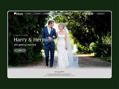 Wedding Website Design bitmatestudio couples hero hero header hero section home page landing landing page man marriage married ui ux web web page web site webiste webpage wedding woman