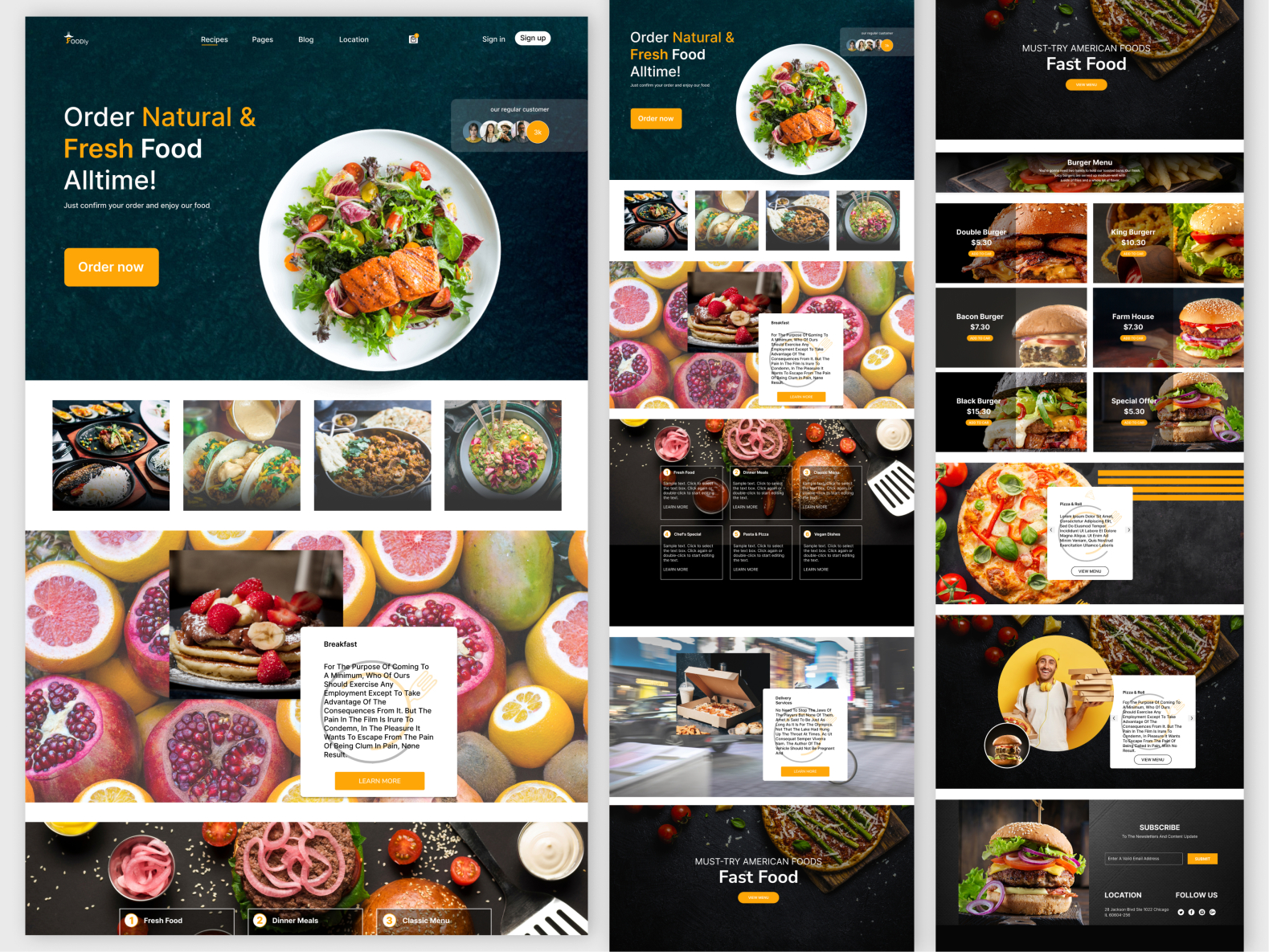 Food landing Page Design by Bitmate Studio on Dribbble