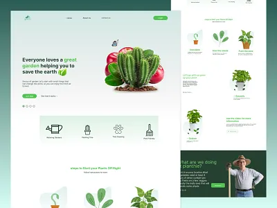 Landing Page - Plant bitmate studio creative earth ecommerce garden gardening gerden green world homepage landing page nature plant care plant shop planting pot tree trendy design ui ux web