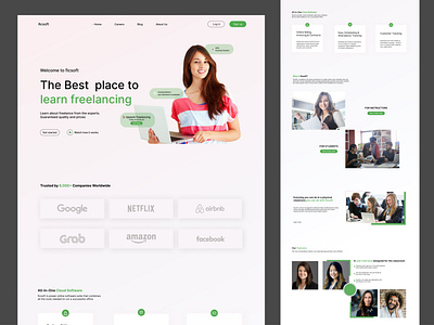 E-learning landing page