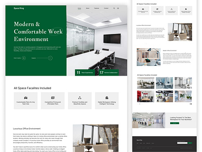 Coworking Space Website agency architecture coworking space creative interface interior ios landing page minimalist office office rent rental room space space rental ui ux web site website zone