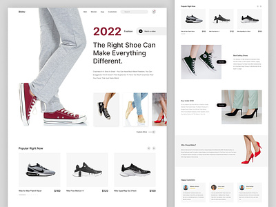 Shoe Shop Landing Page Design👠 clean clothes design ecommerce fashion interface minimal online store product shoe shoe shop shoes store trend ui ui design ux ux design web web design