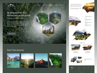 Travel Landing Page adventure camping destination header hiking homepage landing page mountain outdoors travel travel app traveller travelling trip trip planner vacation web design website