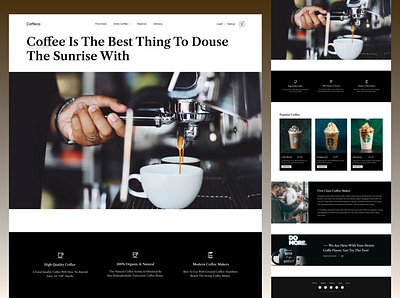 CoffeLanding Exploration brown cafe coffe coffe zone coffee coffee bean coffee shop flat home page ios landing page minimalism minimalist online store relax restaurant trend ui web website