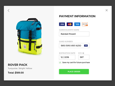 Daily UI challenge #002 — Checkout