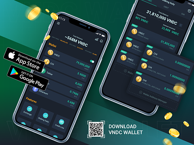 VNDC Wallet Pro android cryptocurrency interface ios mobile app shamin vndc wallet