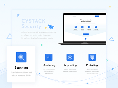 CyStack Platform app branding cystack design icon illustration monitoring platform protecting responding scanning security typography ui ux web website