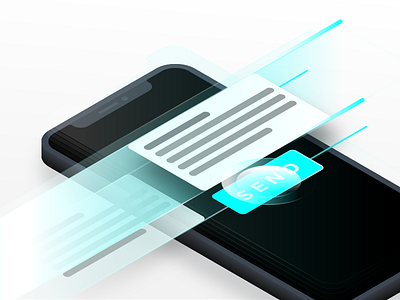 Sending Data in Hyper Drive clean futuristic interface mobile modern neon scifi ui ux