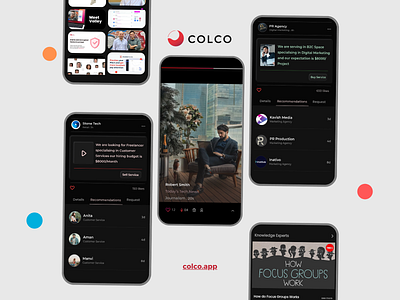 COLCO: New-Age Professional Social Network - 2 app branding design graphic design illustration logo typography ui ux vector