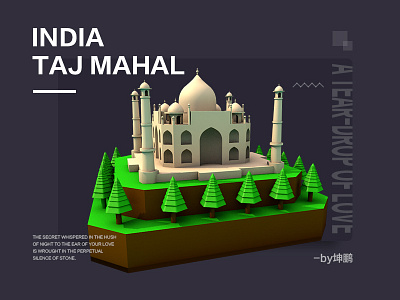 India Taj Mahal 3d c4d ui