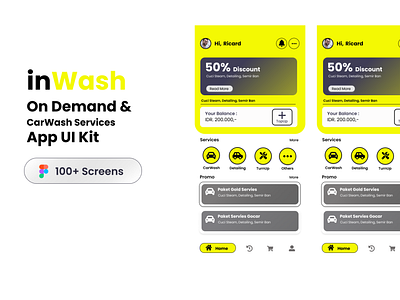 inWash app design ui ux