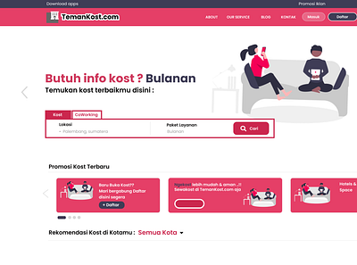 TemanKost - Booking Room & CoWorking Apps app graphic design ui