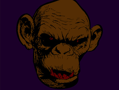 Horror Monkey illustration art work illustration vector art vector tracing