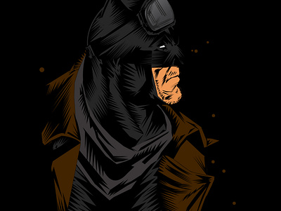 Batman in trench coat illustration art work digital art illustration vector art vector tracing