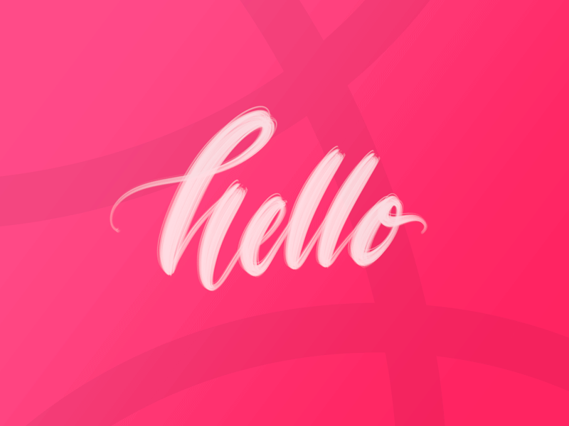 Hello Dribbble animation apple motion calligraphy debut handlettering hello ipad pro type