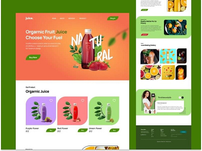 Organic juice website design ui ux