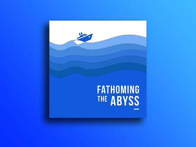 just a little poster abyss boat calm logo mockup ocean poster