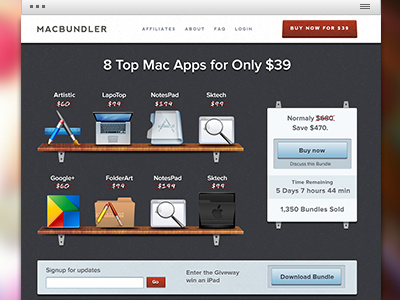 Apps Bundle Landing Page app bundle apps landing landing page mac ui ux web website design