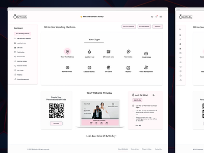 BeWeddy: Couple Dashboard design interface interface design ui ux website website design
