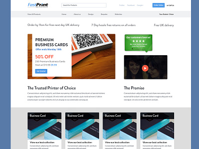 Fast Print interface ui ux website