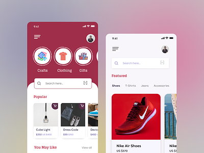 Ecommerce Shop App app design app interface interface interface design mobile app ui ui design ux