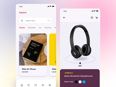 Ecommerce shop app UI design 2