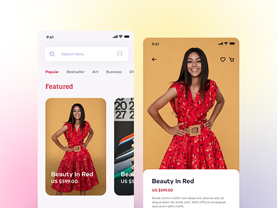 Ecommerce shop app UI design 3