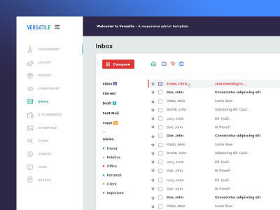 Inbox admin panel email inbox ui ux