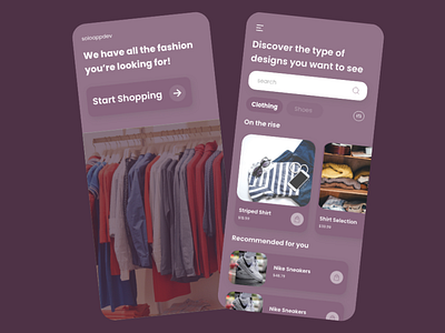 Fashion App UI