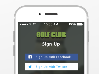 Golf Club - Sign Up Form app dailyui golf health ux