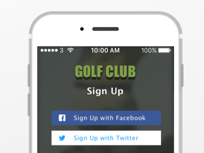 Golf Club - Sign Up Form