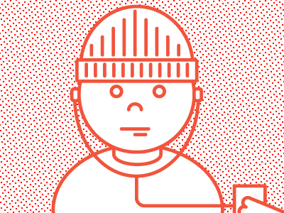 Little illustration preview flat halftone illustration linework