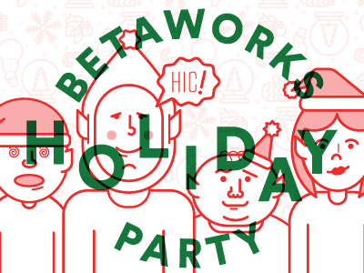 Betaworks Holiday Party christmas elf holiday illustration simple typography