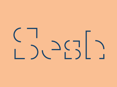 Unused client logo gestalt lettering navy peach typography