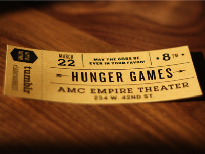 Golden Hunger Games ticket.